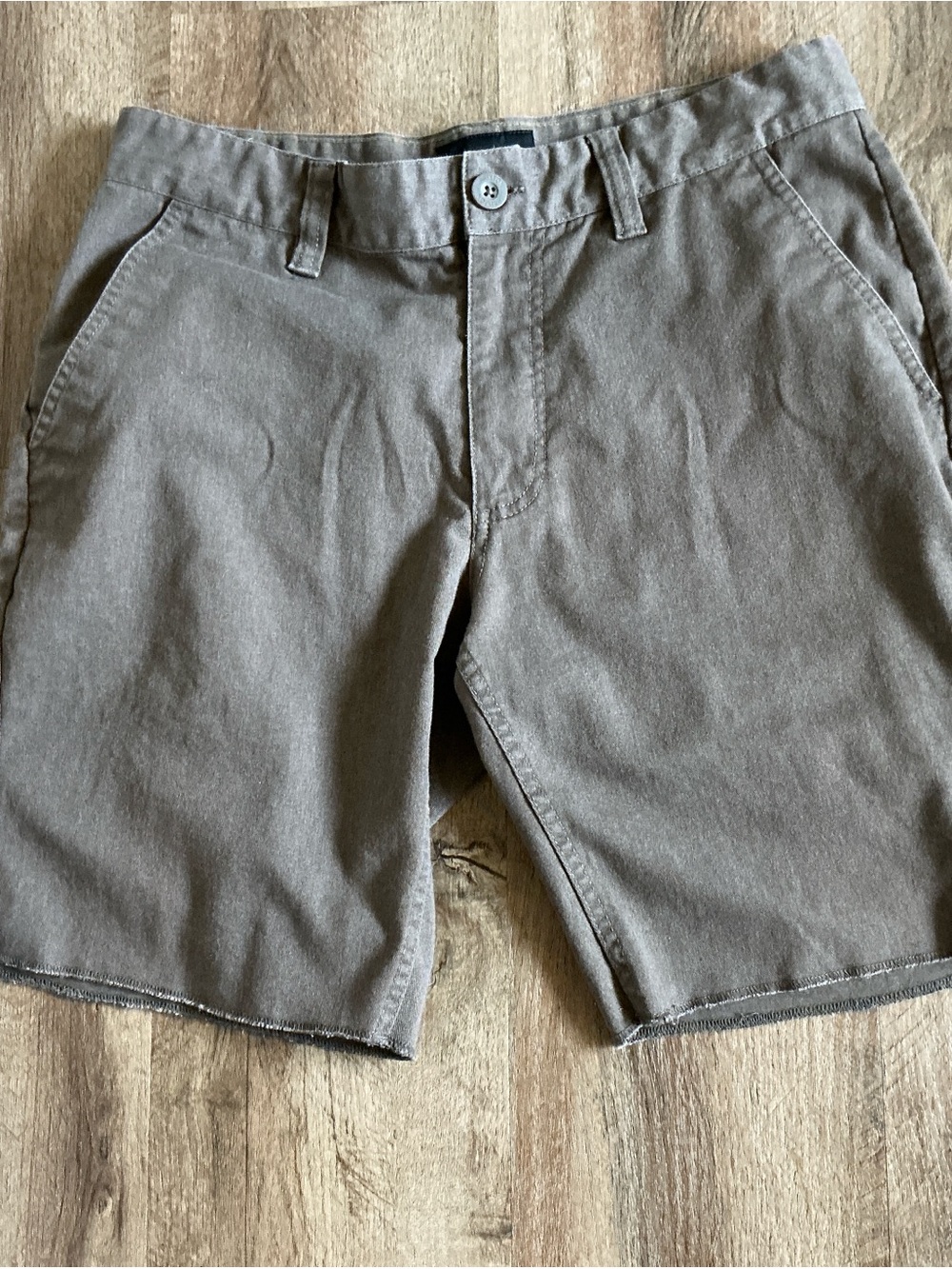 Brixton Shorts Men's 32 Brown Toil II Khaki Chino Cotton Flat Front Zip Pockets